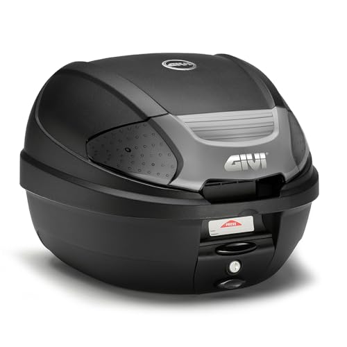 Givi Bauletto 30Lt Baule Goffrato Nero Con Catadiottri Fumé, Piastra E Kit Universale, Chiusura Micro 2 (Nero Tech)