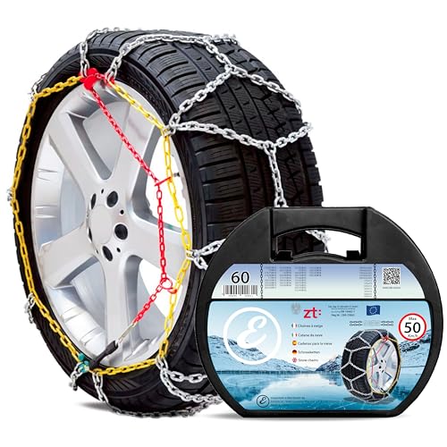 Catene Da Neve In Metallo 9 Mm Omologate Tuv E Gs Onorm Montaggio Rapido Per Auto Macchina Furgone Suv Con Tensionatore Autobloccante (Misura 60)