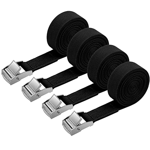 Uraqt 4 Pcs Cinghie Di Tensione, 2 M X 2 Cm Cinghie Di Tensionamento, Carico Cinghie Di Tensione Con Fibbia, Adatto Per Moto, Auto, Portabiciclette, T
