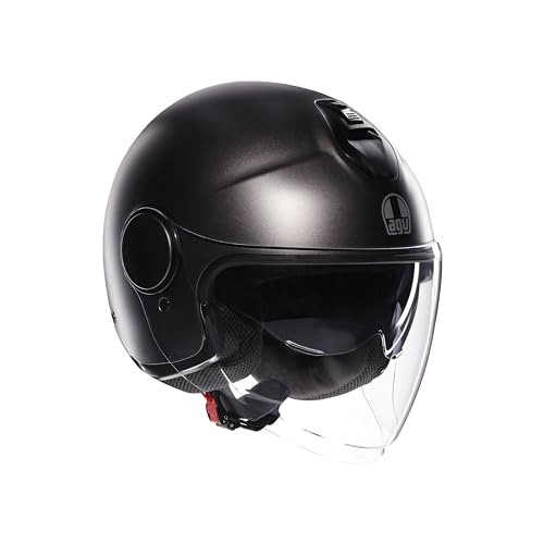 Agv - Eteres E2206, Casco Da Moto Jet Unisex, Casco Moto Open Face Con Anello Antifurto, Visiera Antigraffio E Anti-Uv, Tecnologia Con Assorbimento Is