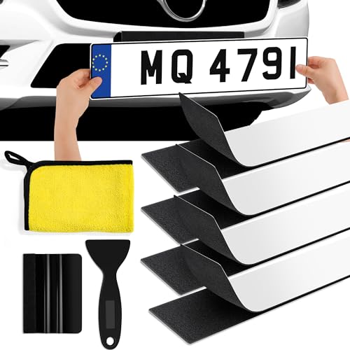4 Pezzi Adesivi Targa Auto,Portatarga Auto,Portatarga Auto Senza Cornice, Portatarga Universale Con Kit Di Fissaggio, Per Auto, Moto