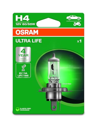 Osram Ultra Life, H4, Lampada Per Fari Alogena, Blister Singolo (1 Lampada)