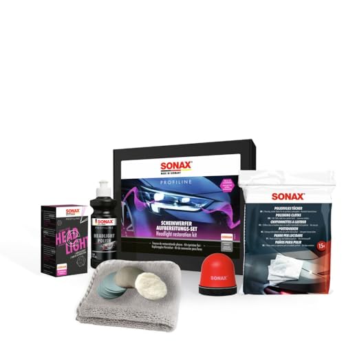 Sonax Profiline Set Per Il Restauro Dei Fari (325 Ml) Per Il Ricondizionamento Professionale Delle Coperture In Plastica Dei Fari | Art. N. 04057410