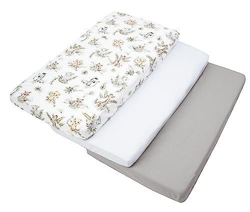 Medi Partners Set Of 3 Pcs. Lenzuolo Con Angoli 60X120 Cm 100% Cotone Biancheria Da Letto Materassino Sacco A Pelo Lettino Lettino