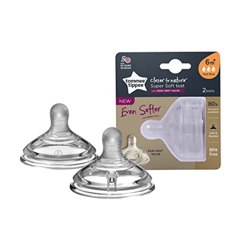 Tommee Tippee Closer To Nature Fast Flow Teats 6M+, 2 Each