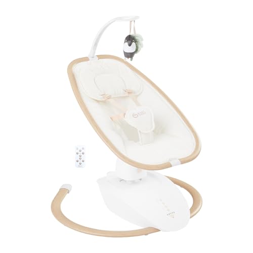 Babymoov Altalena Elettrica Per Bambini Swoon Hoop, Design Elegante, Seduta Rotante A 90°, Confortevole E Regolabile, 5 Moviment I Di Dondolio, Progra