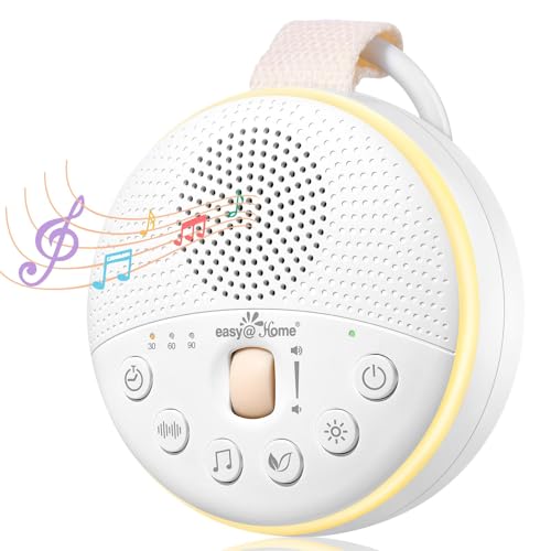 Aggiornato Rumori Bianchi Per Neonato Portatile: Easy@Home 34 Suoni Rumore Bianco Con Luce Notturna A 3 Modalità, White Noise Machine Per Dormire, Via