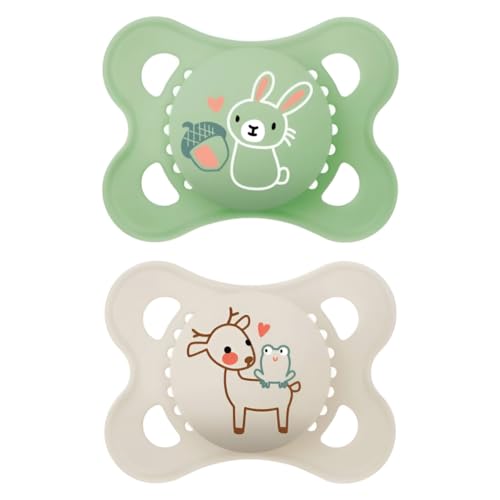 Mam Original Ciuccio In Set Da 2, In Silicone Skinsoft Con Custodia Porta Succhietto, 2-6 Mesi, Neutro