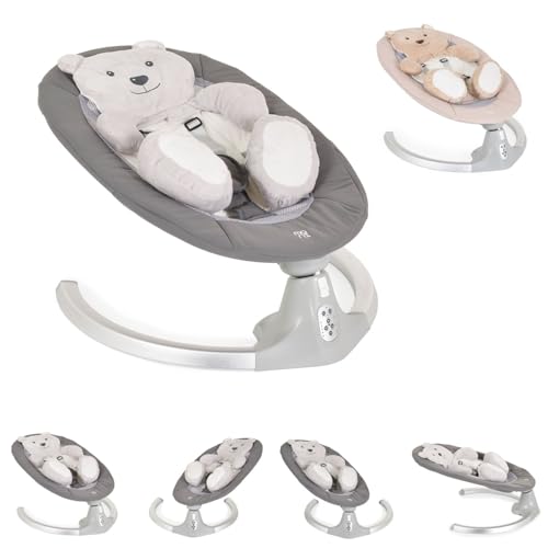 Moni Sdraietta Elettrica Ari Bear Melodies Telecomando Cuscinetto Orsetto Timer, Colorazione:Grigio