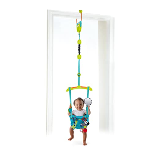 Bright Starts, Altalena Da Porta Deluxe Bounce 'N Spring Con 4 Giochi, Cinghia Regolabile, Lavabile, Facile Da Trasportare, Si Fissa In Modo Sicuro Ad