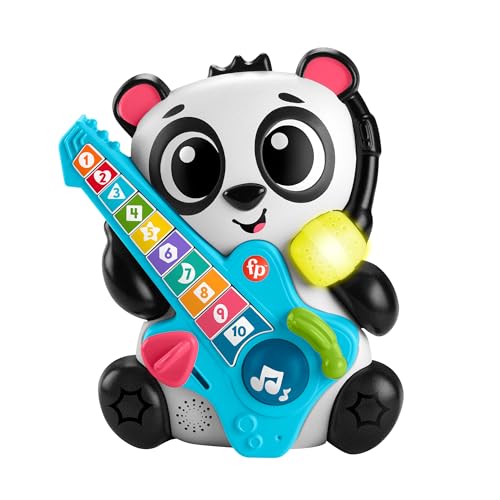 Fisher- Price Animal Band - Gina La Pandina Impariamo A Contare, Panda Interattivo Per L'Apprendimento Con 10 Tasti E 70 Canzoni, Luci, Suoni E Microf