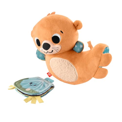 Fisher-Price - Lontra 2-In-1, Peluche Sensoriale Con Suoni E Movimento, Soffice Libro A Colori E Specchietto Inclusi, Gioco Distesi Sul Pancino E Da S