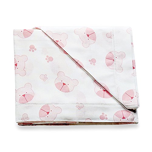 Italbaby 020.1000-003 Set 3 Lenzuoline Per Lettino In Puro Cotone. Made In Italy, Color Rosa, 3 Unità
