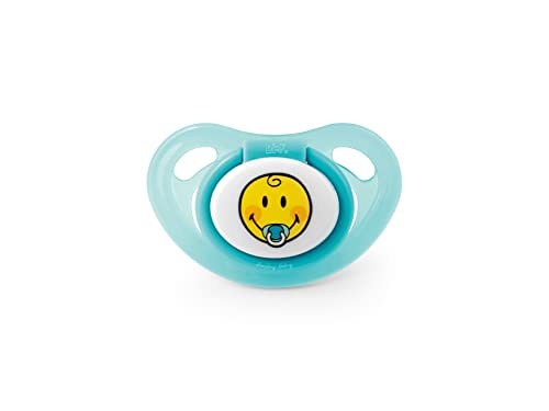 Lulabi 8130400 Ciuccio Ortodontico Smiley, Polipropilene, Con Tettarella, Silicone, Azzurro