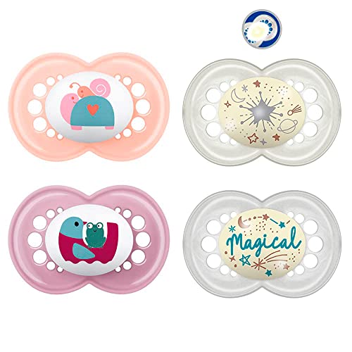 Mam Day & Night - Ciucci In Silicone "Skin Soft", 6 – 16 Mix, Set Da 4 Pezzi, Con 2 Scatole Per Il Trasporto Sterilizzazione