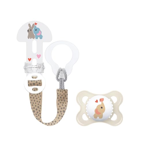Mam Pack 0+ Mesi, Ciuccio Con Tettarella In Silicone Morbido Per Una Facile Accettazione, Clip Adattabile A Tutti I Tipi Di Ciuccio, Massaggiagengive