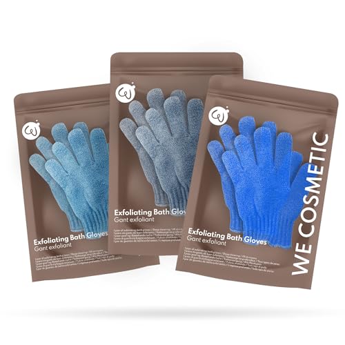 We Cosmetic Coppia Di Guanti Esfolianti Per Il Corpo | Scrub E Guanto In Crine Di Cavallo | Salvietta Per Adulti (Pack Da 3)