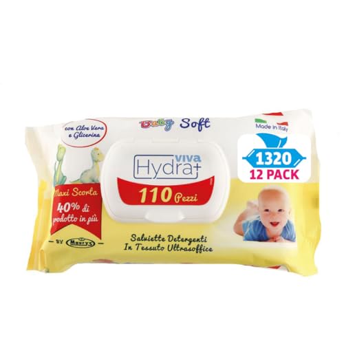 Maury'S Salviette Per Neonati Idratanti E Detergenti - Umidificate A Base Di Acqua Per Pelli Sensibili E Delicate Con Ph Neutro - Corpo Viso E Cambio