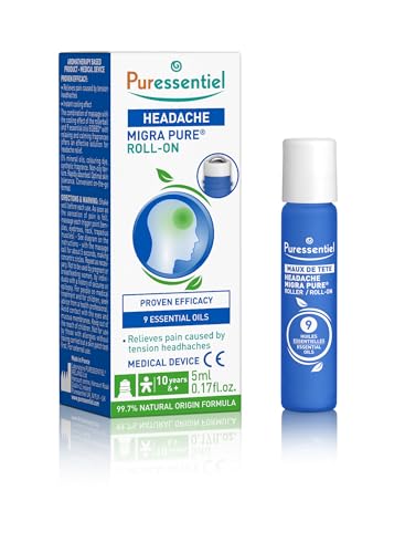 Puressentiel Headache Roll-On - Relief From Pain Caused By Tension Headaches - Proven Efficacy - Instant Refreshing Effect - Optimal Skin Tolerance -