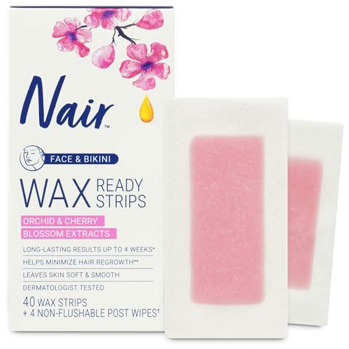 Nair Wax Ready-Strips For Face And Bikini, 40 Count By Nair