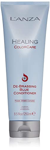 L'Anza Healing Colorcare Ultra De-Brassing Professional Blue Conditioner - Color Toning Haircare To Eliminate Unwanted Brassiness, Sulfate-Free Formul