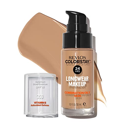Revlon Colorstay, Fondotinta Per Pelle Mista E Grassa, Con Protezione Solare Spf 15, Formula Duratura, Oil Free (30Ml), 350 Rich Tanrevlon Colorstay,
