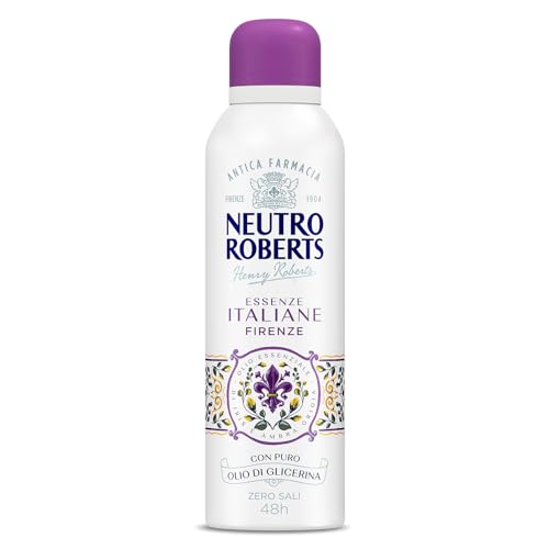 Neutro Roberts, Deodorante Spray Firenze, Senza Sali Di Alluminio, Zero Macchie, Con Olio Essenziale Di Iris E Ambra Grigia, Con Puro Olio Di Glicerin
