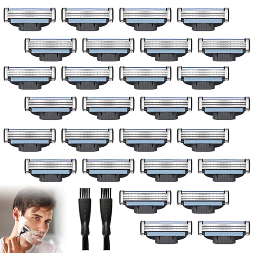 28 Pezzi Lame Per Rasoi Mach3 Uomo Sostituire Lamette Mach 3 Offerta Compatibile Gillette Mach 3 Ricariche, Compatibile Lamette Gillette Mach 3 Porta 