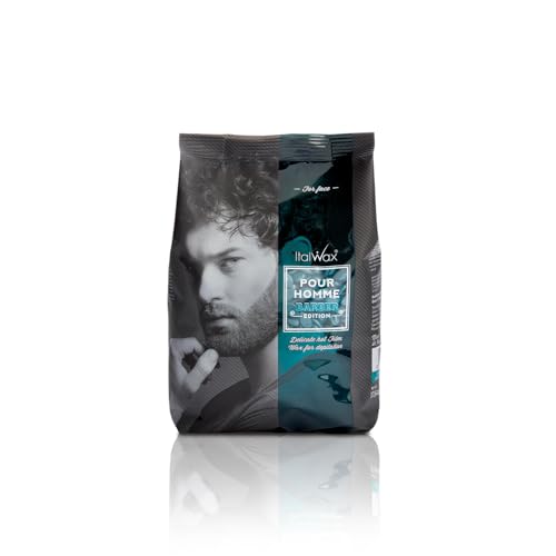 Italwax Pour Homme Barber Edition - 500G - Perline Di Cera Dura Per La Depilazione - Speciali Per La Depilazione Maschile - Formula Naturale Per Tutti