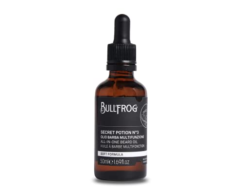 Bullfrog Olio Barba Multifunzione Secret Potion N.3 50Ml - Profumato E Nutriente - Note Marine, Legnose E Ambrate - Made In Italy