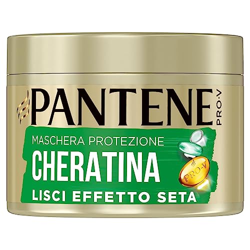 Pantene Pro-V Maschera Capelli, Lisci Effetto Seta Protezione Cheratina, Fino A 72H Di Capelli Lisci E Brillanti In 1 Applicazione, 500Ml