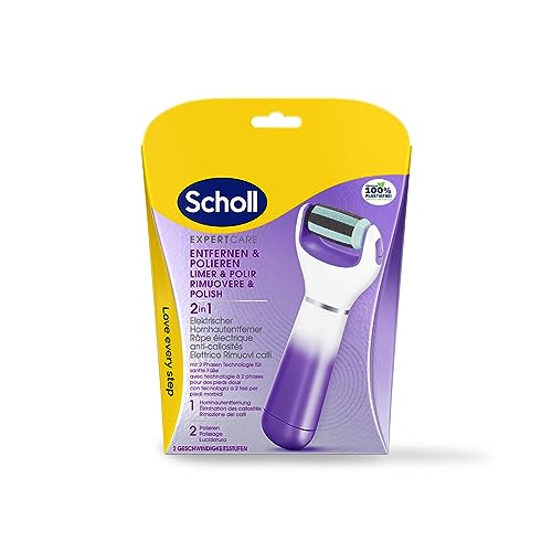 Scholl Expert Care 2 In 1 File & Smooth - Rimozione Calli Elettrico Per Piedi Morbidi Come La Seta, Colore: Viola