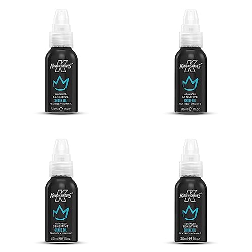 King Of Shaves Sensitive Advanced Shaving Oil For Men | Quad-Pack | Handy Pump 30 Ml | Mens Shaving Oil | Shave Care Products | Mens Shavecare | Shavi