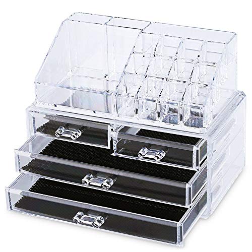 Tempo Di Saldi Organizzatore Per Cosmetici Con 4 Cassetti Make Up Accessori Bagno Trasparente