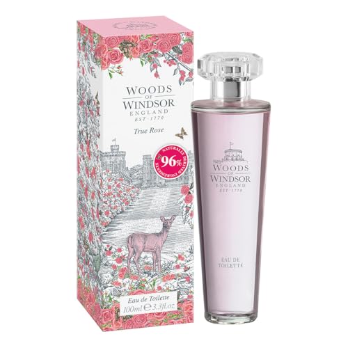 Woods Of Windsor True Rose Eau De Toilette, Profumo Floreale Da Donna Con Note Di Foglia Di Viola E Rosa Otto, Profumo Alla Rosa Da Donna, Profumo Di