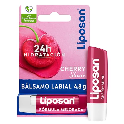 Liposan Cherry Shine (1 X 4,8 G), Cacao Alle Labbra Con Profumo Di Ciliegia, Balsamo Per Labbra Colorato, Balsamo Idratante Per Labbra Belle, Morbide