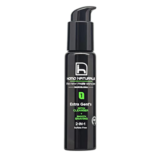 Homo Naturals Detergente Viso Uomo Naturale - Detergente Viso 2In1 + Crema Da Barba - Lavaggio Viso Uomo - Routine Quotidiana Uomo Con Effetto Detox -