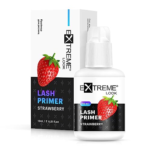 Extreme Look | Primer Professionale Extension Ciglia - "Strawberry" | Pre-Trattante Per Ciglia Finte | Lash Primer | Elimina Proteine E Oli | Aderenza