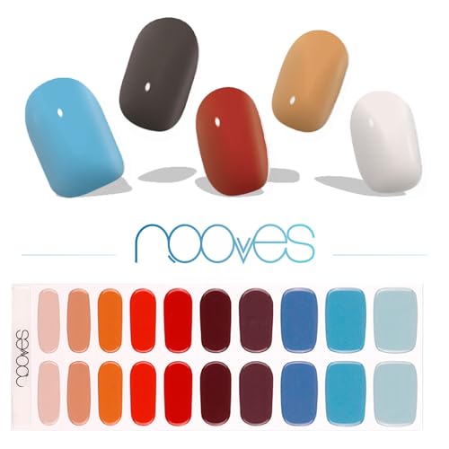 Nooves Strisce Per Unghie In Gel Semipolimerizzato | Melody | Multicolore | Strisce Per Unghie In Gel Semi-Durato| Adesivi Per Unghie Semi-Permanenti
