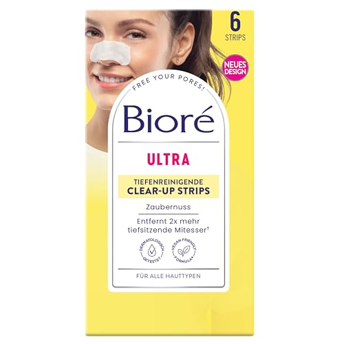 Bioré Detergente Profonda Per Naso Clear-Up-Strips – Noce Magica/Witch Hazel – Rimuove Punti Profondi, Confezione Da 2 (2 X 6 Pezzi)