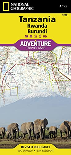 National Geographic Tanzania, Rwanda, Burundi: Travel Maps International Adventure Map