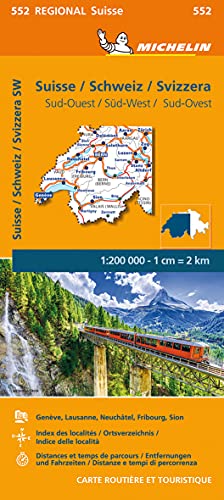 Michelin Schweiz Süd-West: Straßen- Und Tourismuskarte 1:200.000: 552