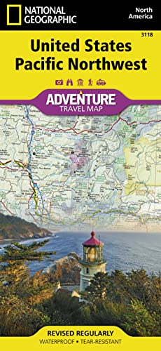 National Geographic Adventure Travel Map United States Pacific Northwest