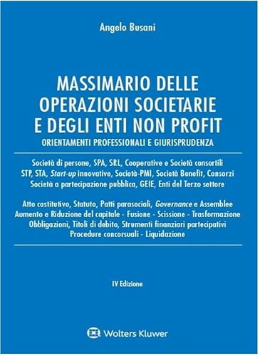 Massimario Delle Operazioni Societarie E Degli Enti Non Profit