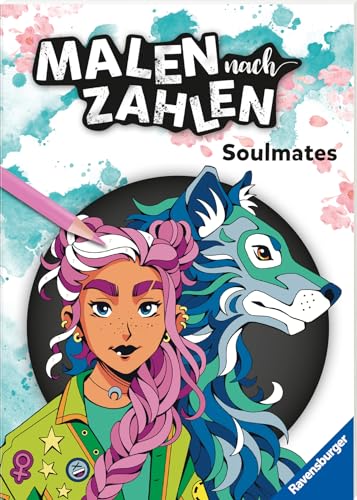 Ravensburger Malen Nach Zahlen Soulmates - Manga - Anime - 32 Motive Abgestimmt Auf Buntstiftsets Mit 24 Farben (Stifte Nicht Enthalten) - Malbuch Mit