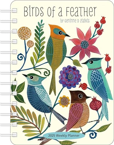 Birds Of A Feather 2025 Weekly Planner Calendar: Watercolor Bird Illustrations By Geninne Zlatkis