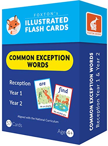 Common Exception Words Flash Cards: Reception, Year 1 And Year 2 Words - Perfect For Home Learning - With 109 Colourful Illustrations