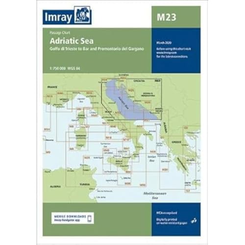 M23 Adriatic Sea Passage Chart: Golfo Di Trieste To Bar And Promontorio Del Gargano