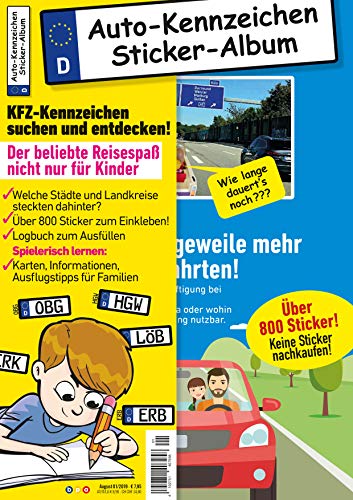 Kinder-Reisespiel Kfz-Kennzeichen Sticker-Sammelalbum Fürs Handgepäck, Mitmachbuch Für Die Ferien, Ratespaß Unterwegs Auf Reisen, Beschäftigung Für ..