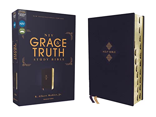 The Grace And Truth Study Bible: New International Version, Navy, Leathersoft, Red Letter, Comfort Print